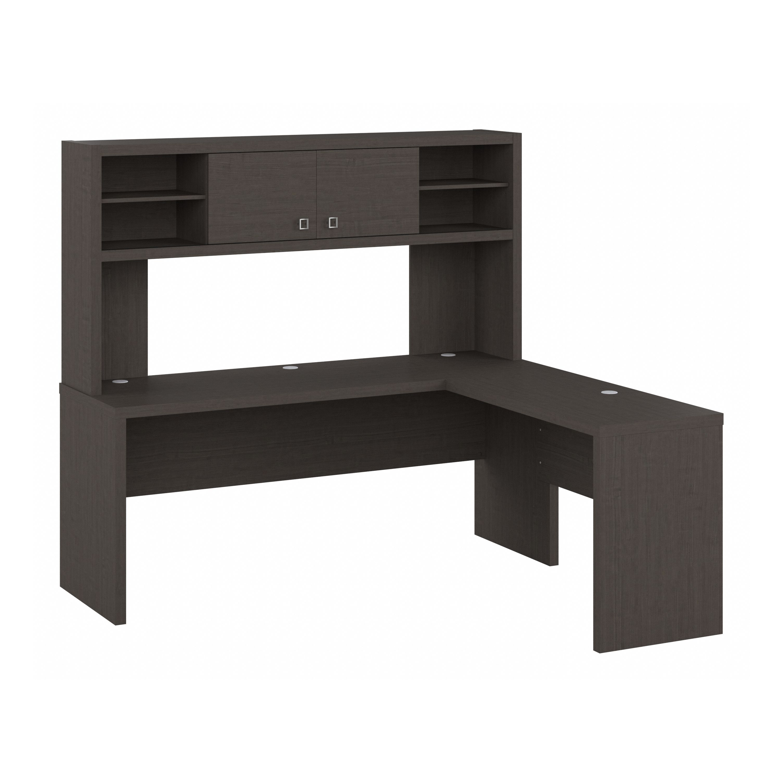 Shop Bush Business Furniture Echo 72W L Shaped Computer Desk with Hutch 02 ECH057CM #color_charcoal maple