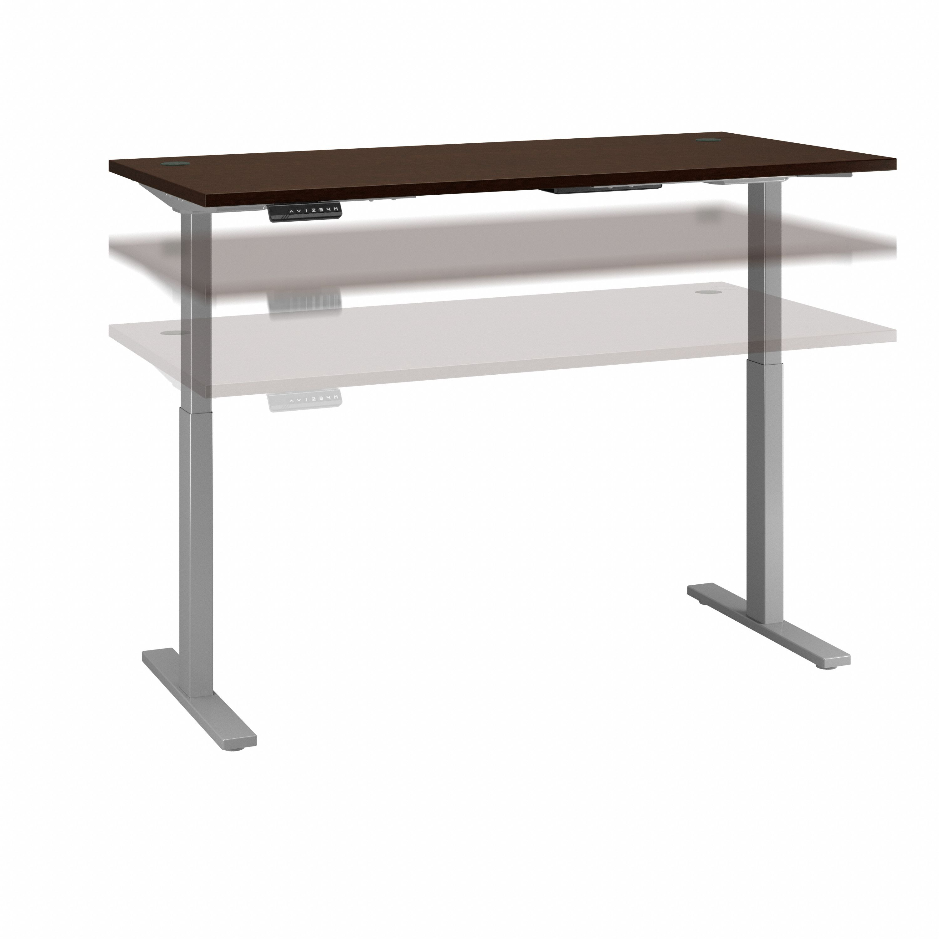 Shop Move 60 Series by Bush Business Furniture 72W x 30D Height Adjustable Standing Desk 02 M6S7230MRSK #color_mocha cherry/cool gray metallic