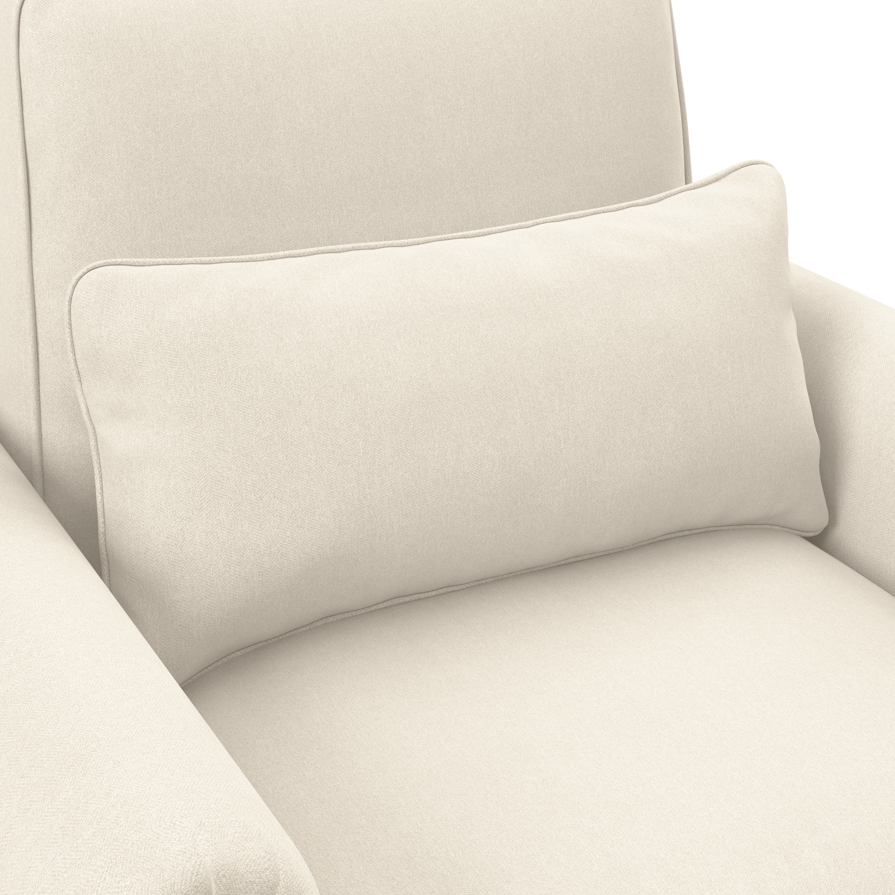 Shop Bush Furniture Coventry Accent Chair with Ottoman Set 04 CVN010CRH #color_cream herringbone fabric