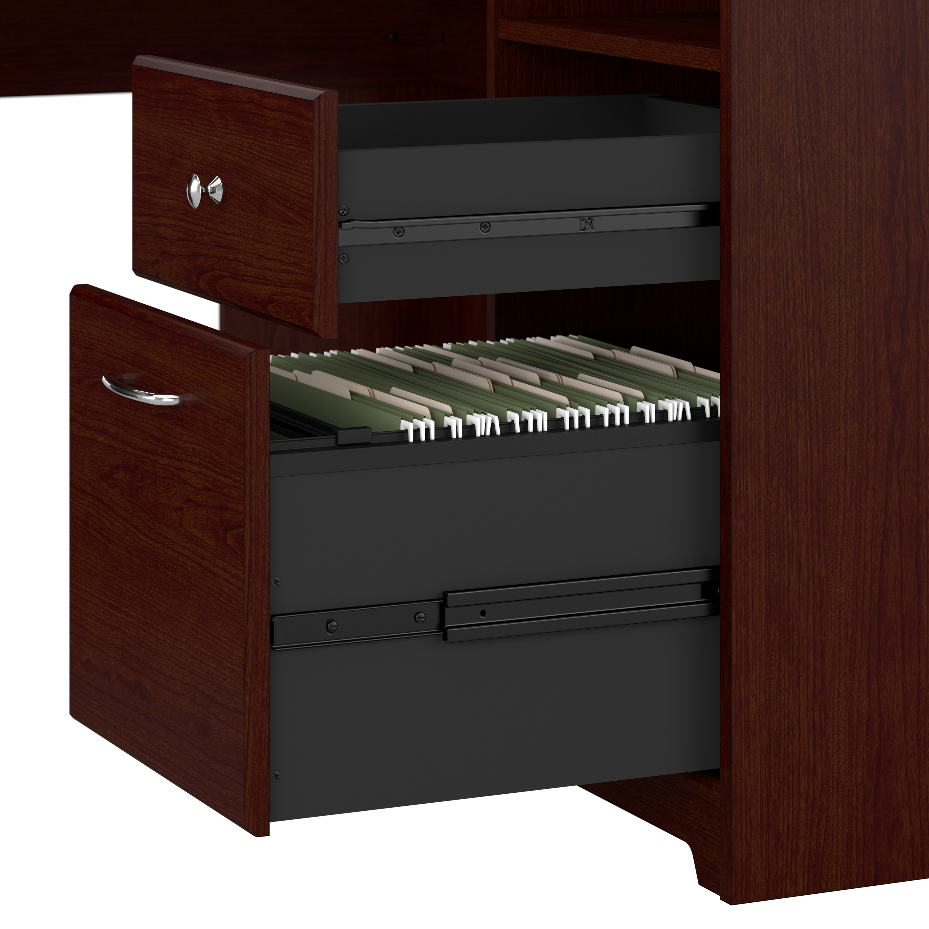 Shop Bush Furniture Cabot 60W L Shaped Computer Desk with Storage 03 WC31430K #color_harvest cherry