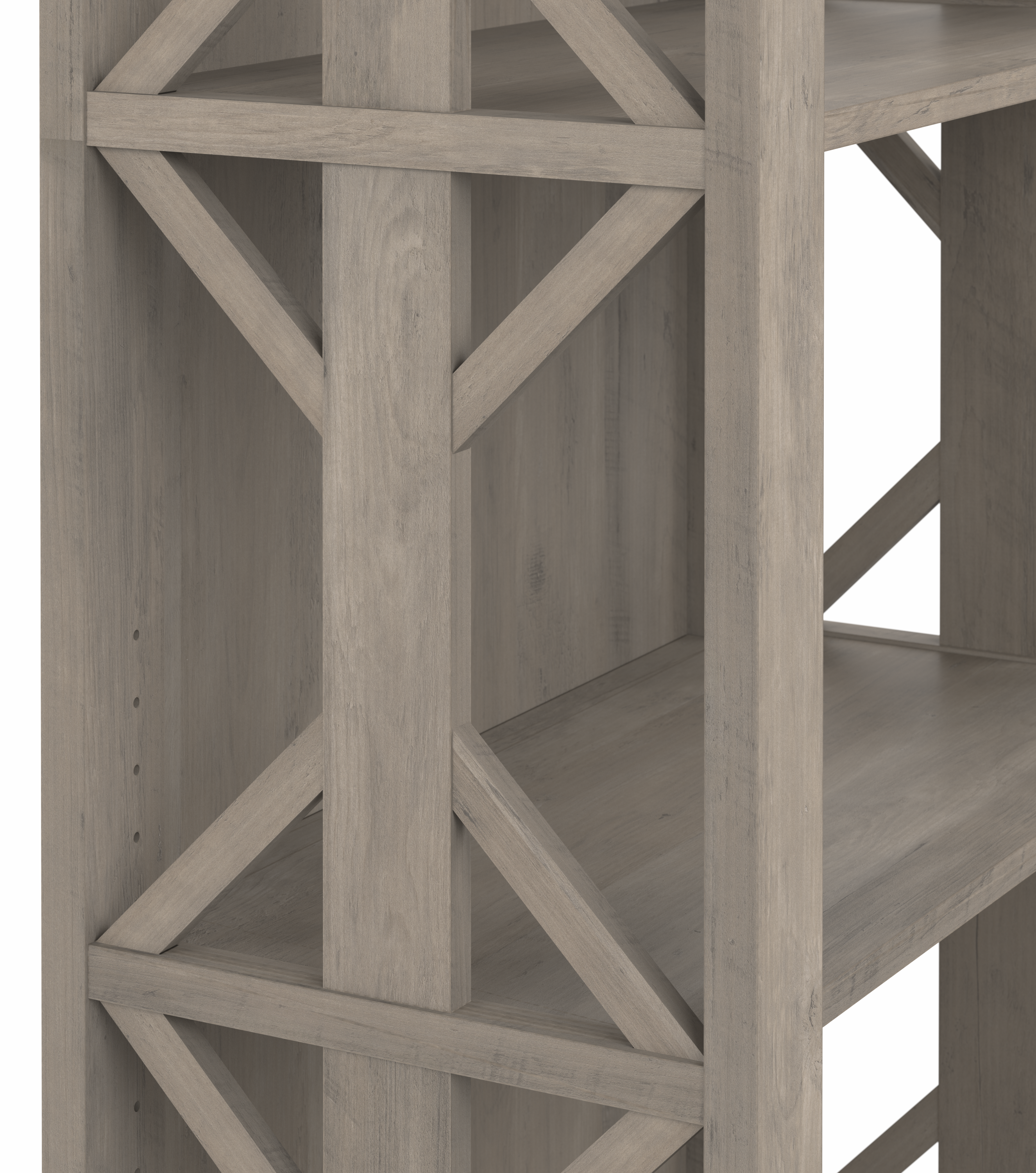 Shop Bush Furniture Homestead 4 Shelf Farmhouse Bookcase 03 HOB166DG-03 #color_driftwood gray
