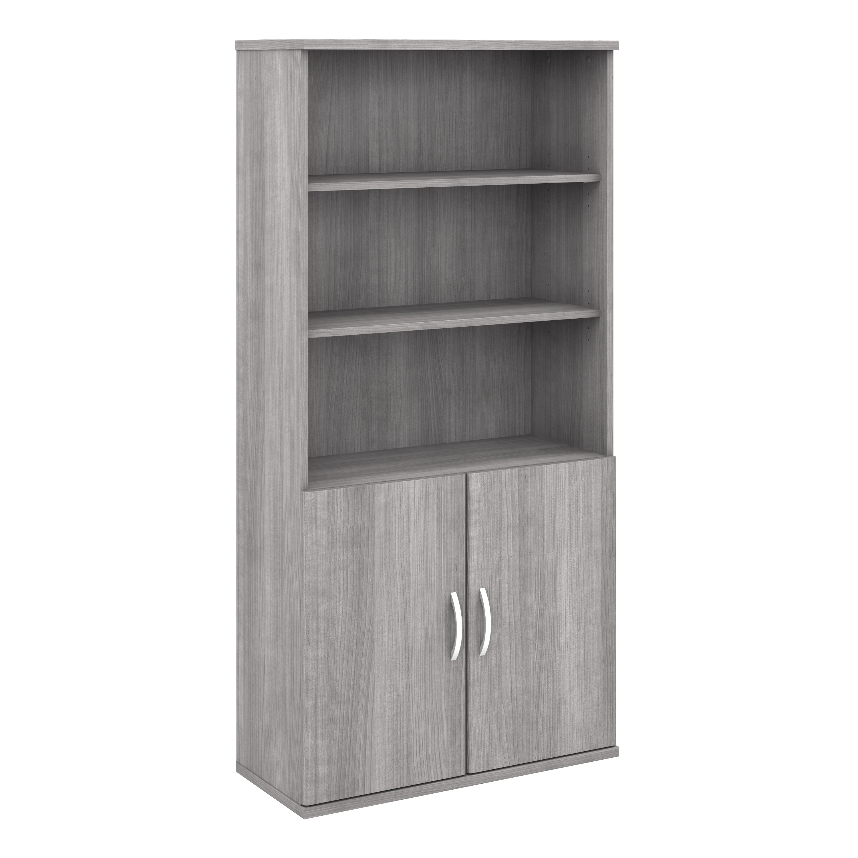 Shop Bush Business Furniture Hybrid Tall 5 Shelf Bookcase with Doors 02 HYB024PG #color_platinum gray
