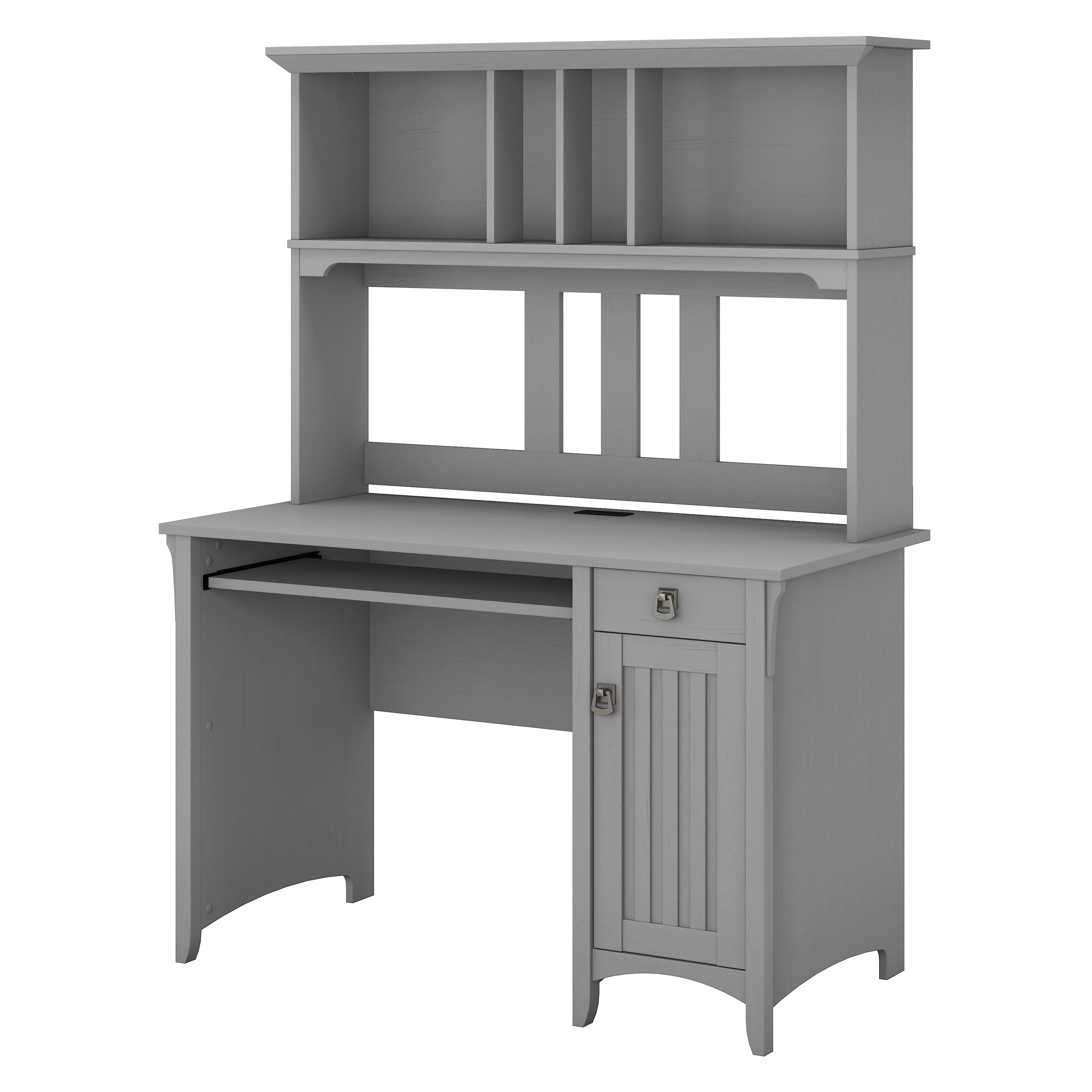 Shop Bush Furniture Salinas Small Computer Desk with Hutch 02 MY72308-03 #color_cape cod gray