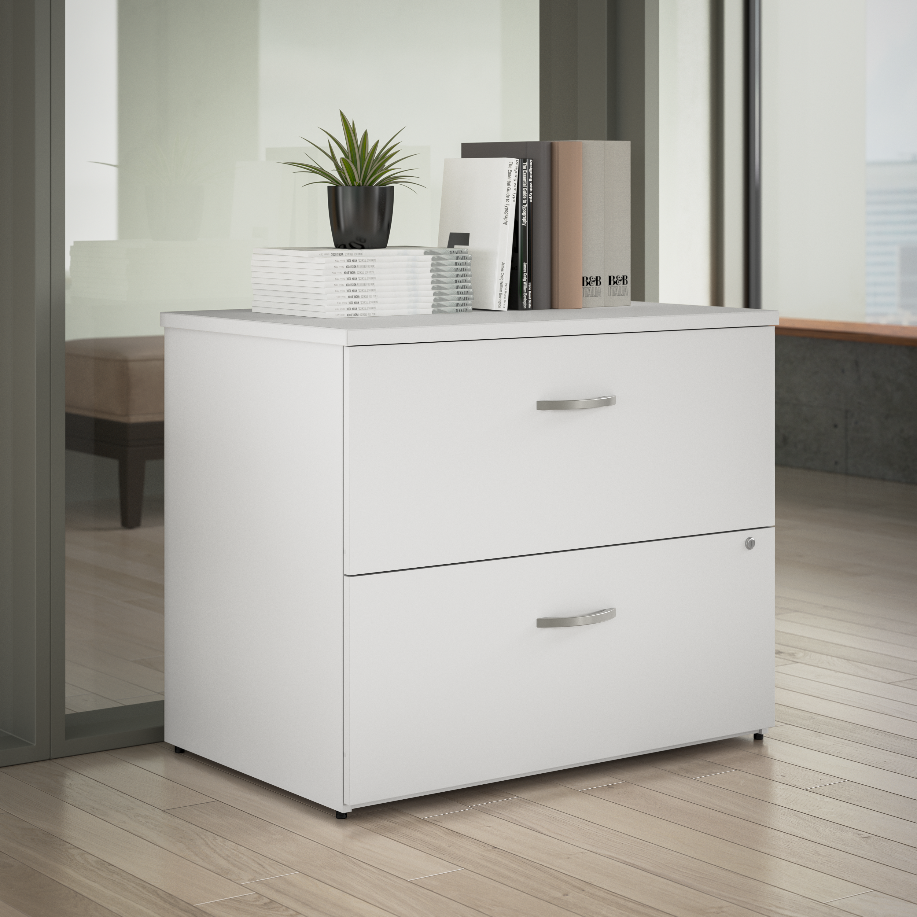 Shop Bush Business Furniture Office in an Hour 2 Drawer Lateral File Cabinet 01 OIAH011WHSU #color_pure white