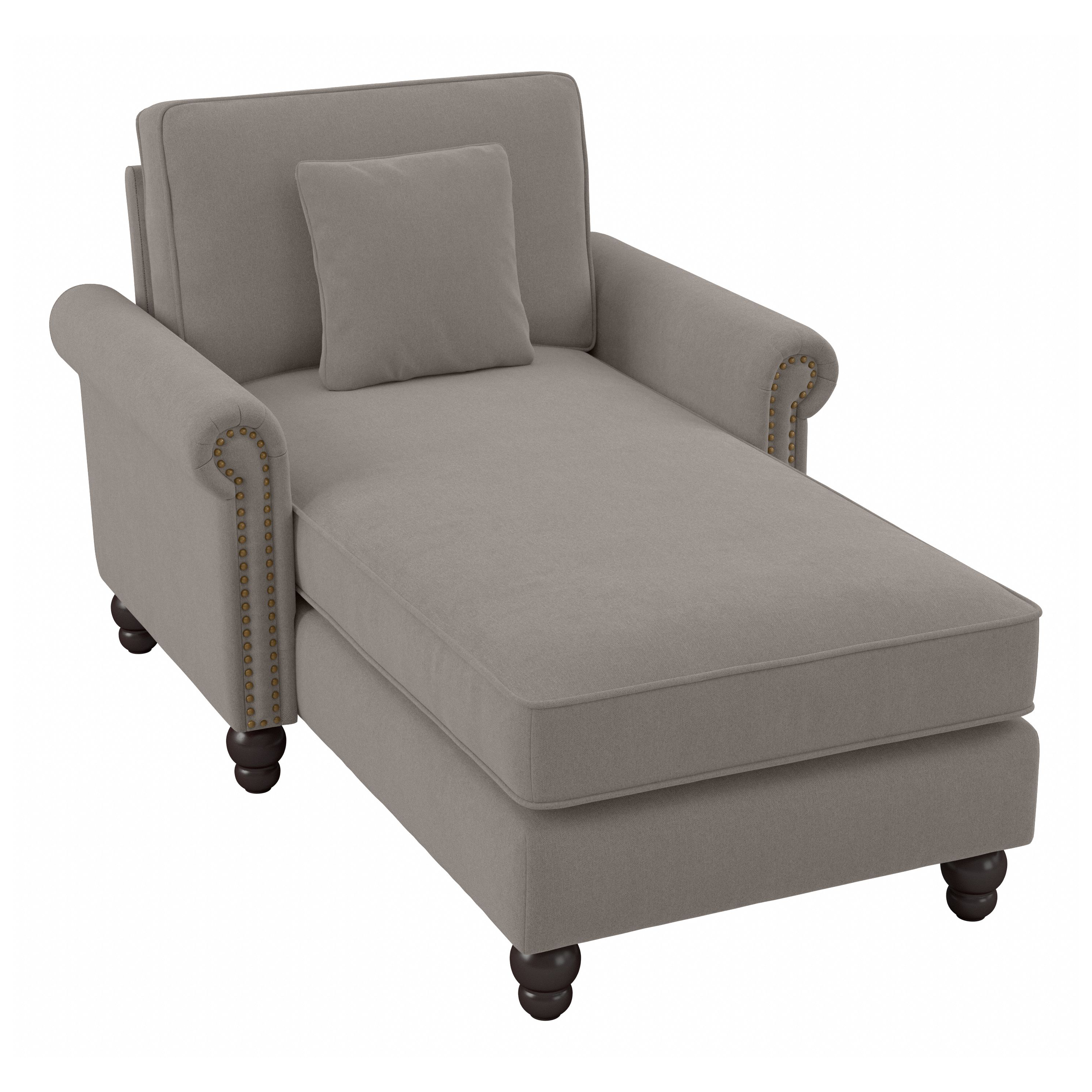 Shop Bush Furniture Coventry Chaise Lounge with Arms 02 CVM41BBGH-03K #color_beige herringbone fabric