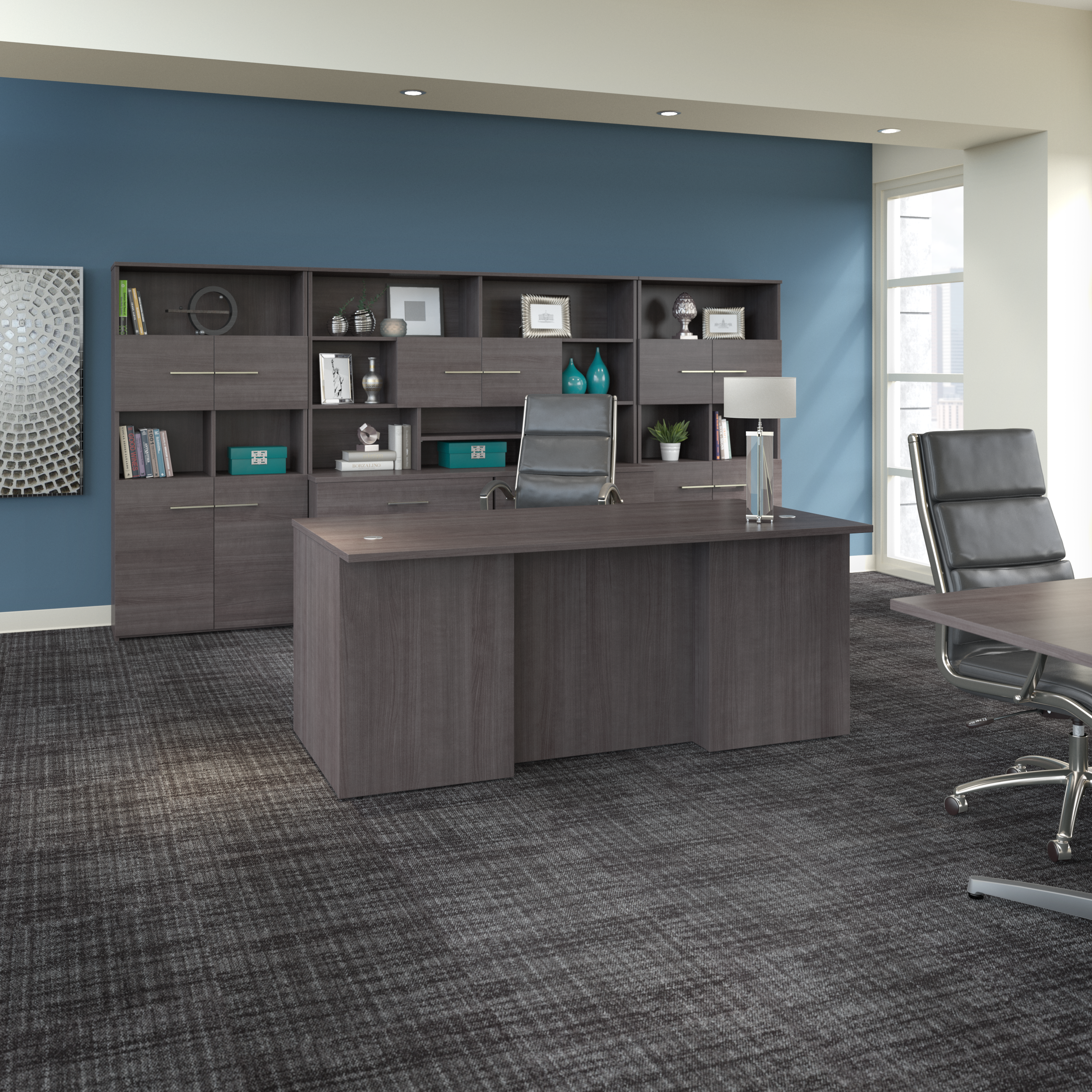 Shop Bush Business Furniture Office 500 72W x 36D Executive Desk 09 OFD172SGK #color_storm gray
