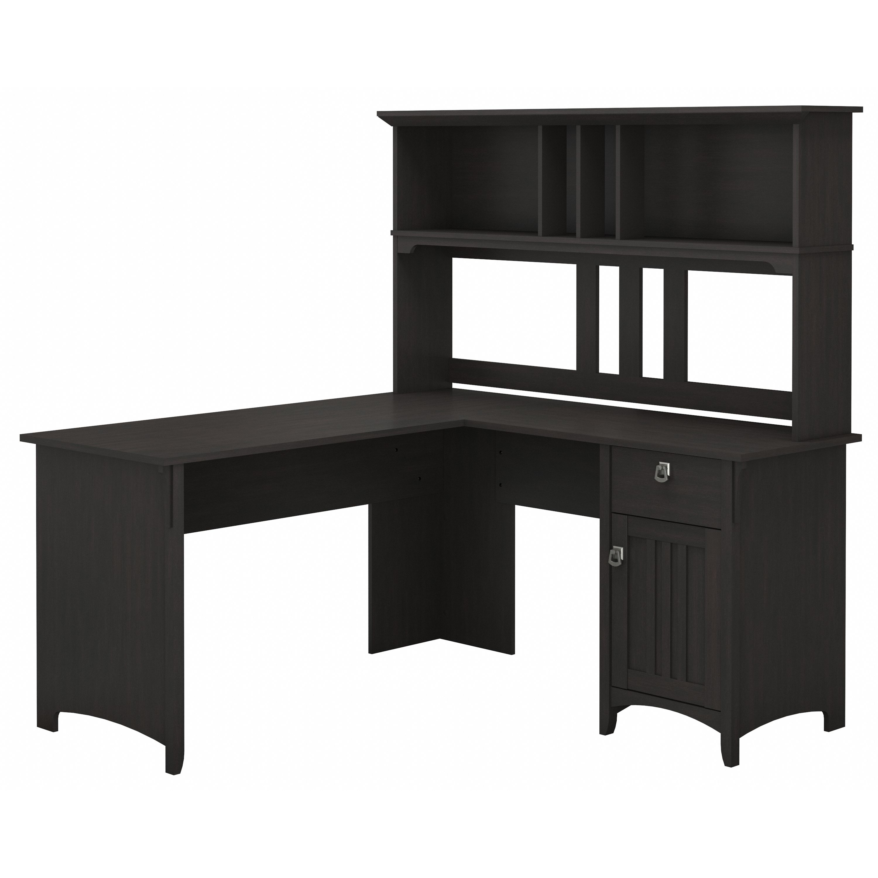 Shop Bush Furniture Salinas 60W L Shaped Desk with Hutch 02 SAL004VB #color_vintage black