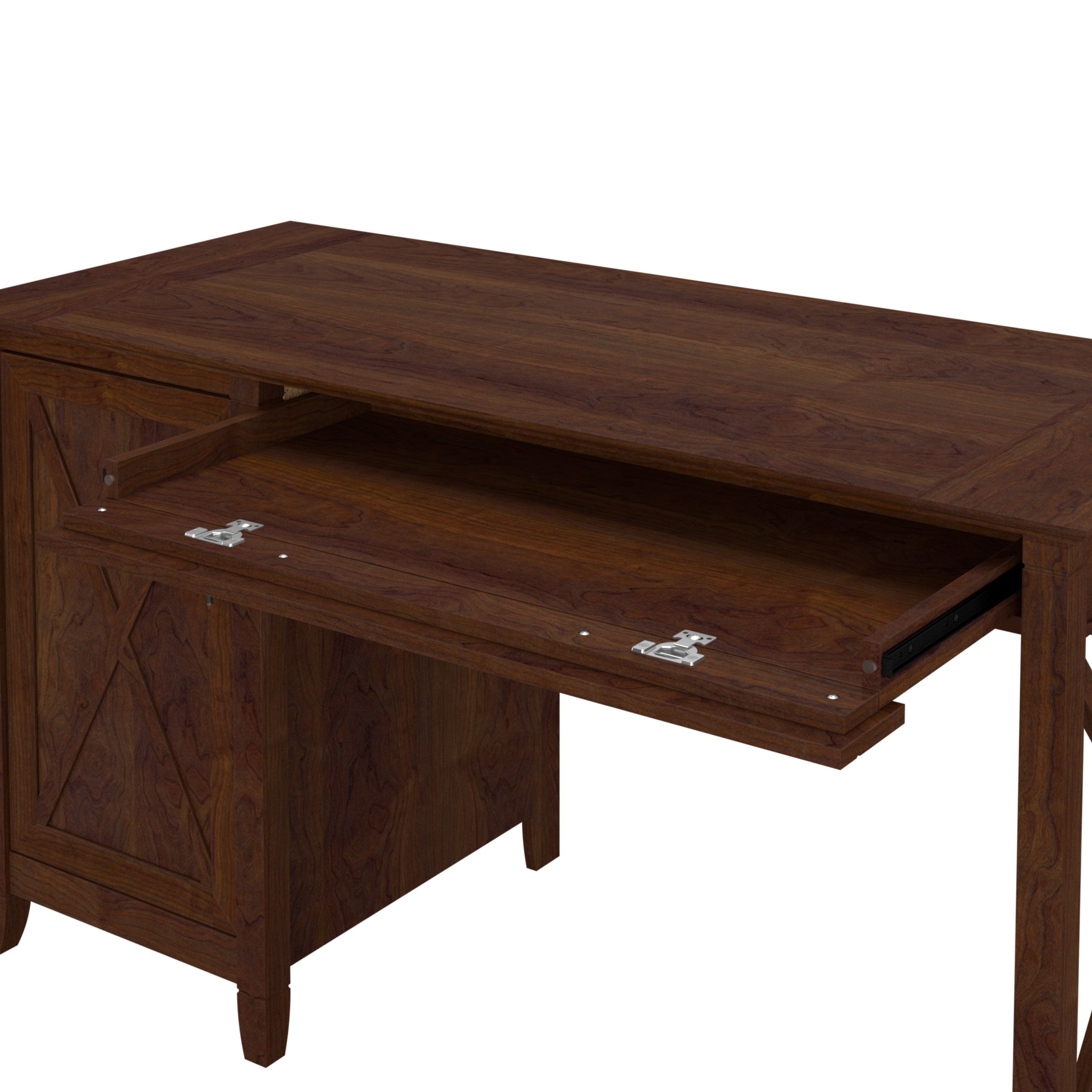 Shop Bush Furniture Key West 54W Computer Desk with Keyboard Tray and Storage 04 KWD154BC-03 #color_bing cherry