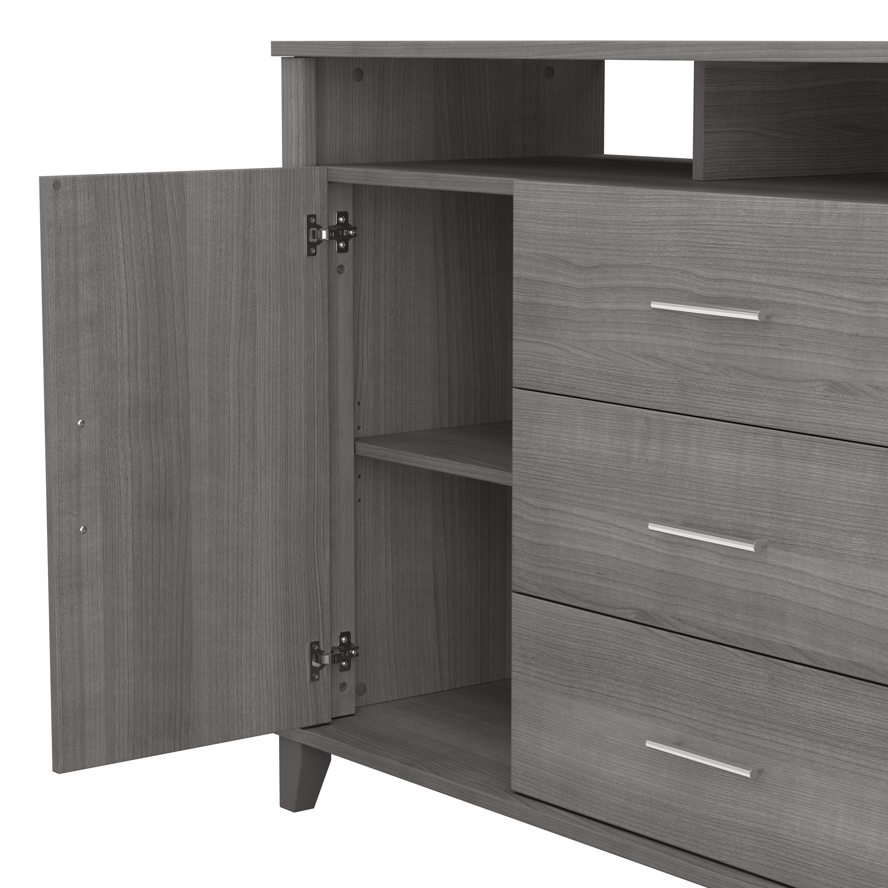 Shop Bush Furniture Somerset 3 Drawer Dresser and Bedroom TV Stand 04 STV148PGK #color_platinum gray