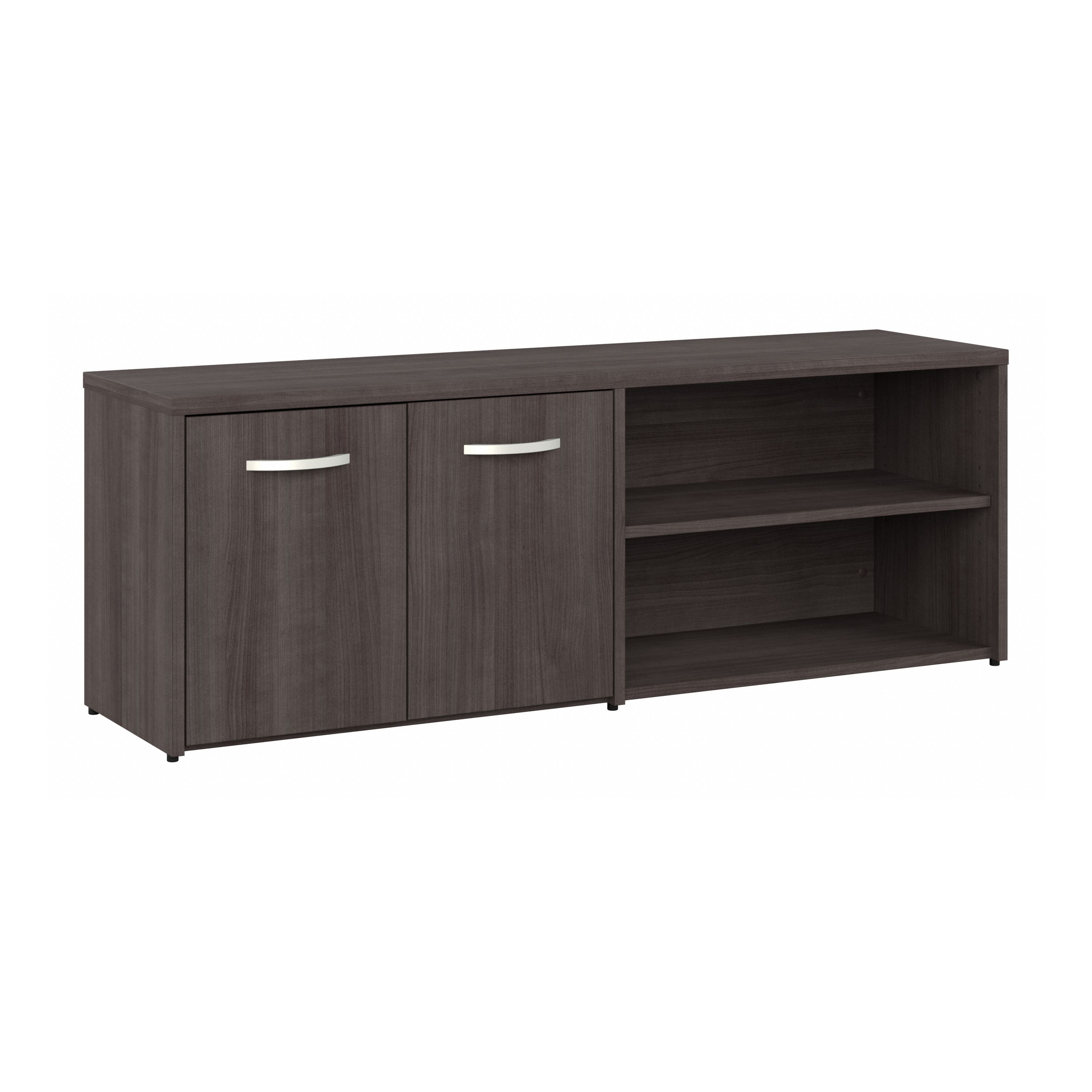 Shop Bush Business Furniture Studio C Low Storage Cabinet with Doors and Shelves 02 SCS160SG #color_storm gray