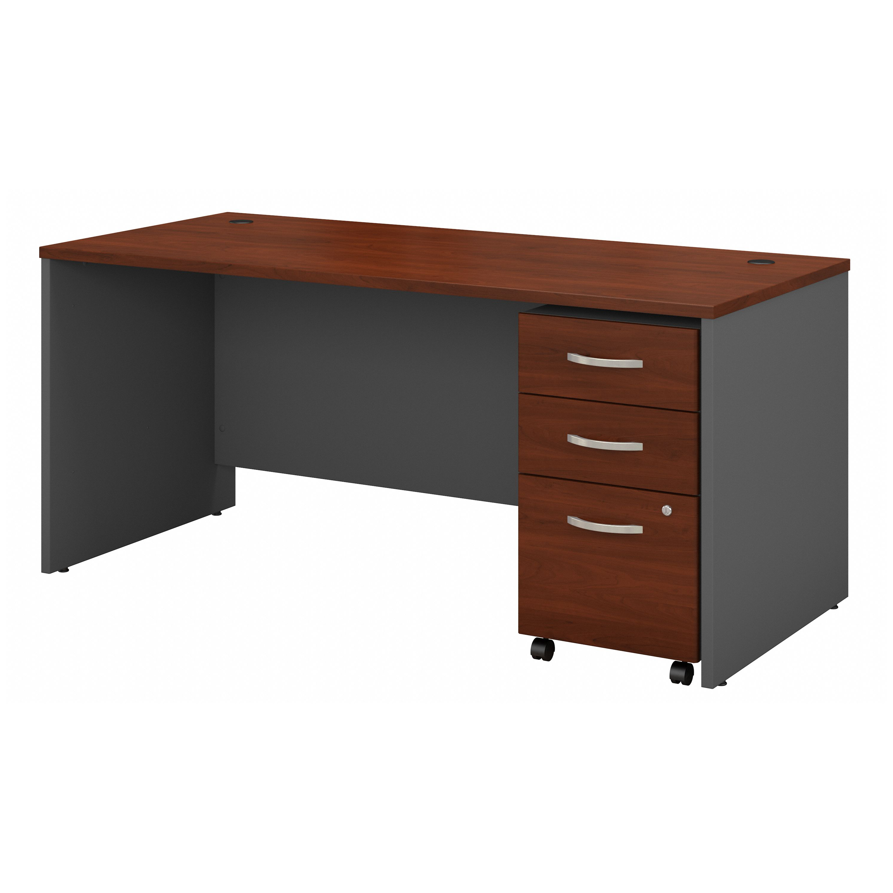 Shop Bush Business Furniture Series C 66W x 30D Office Desk with Mobile File Cabinet 02 SRC015HCSU #color_hansen cherry