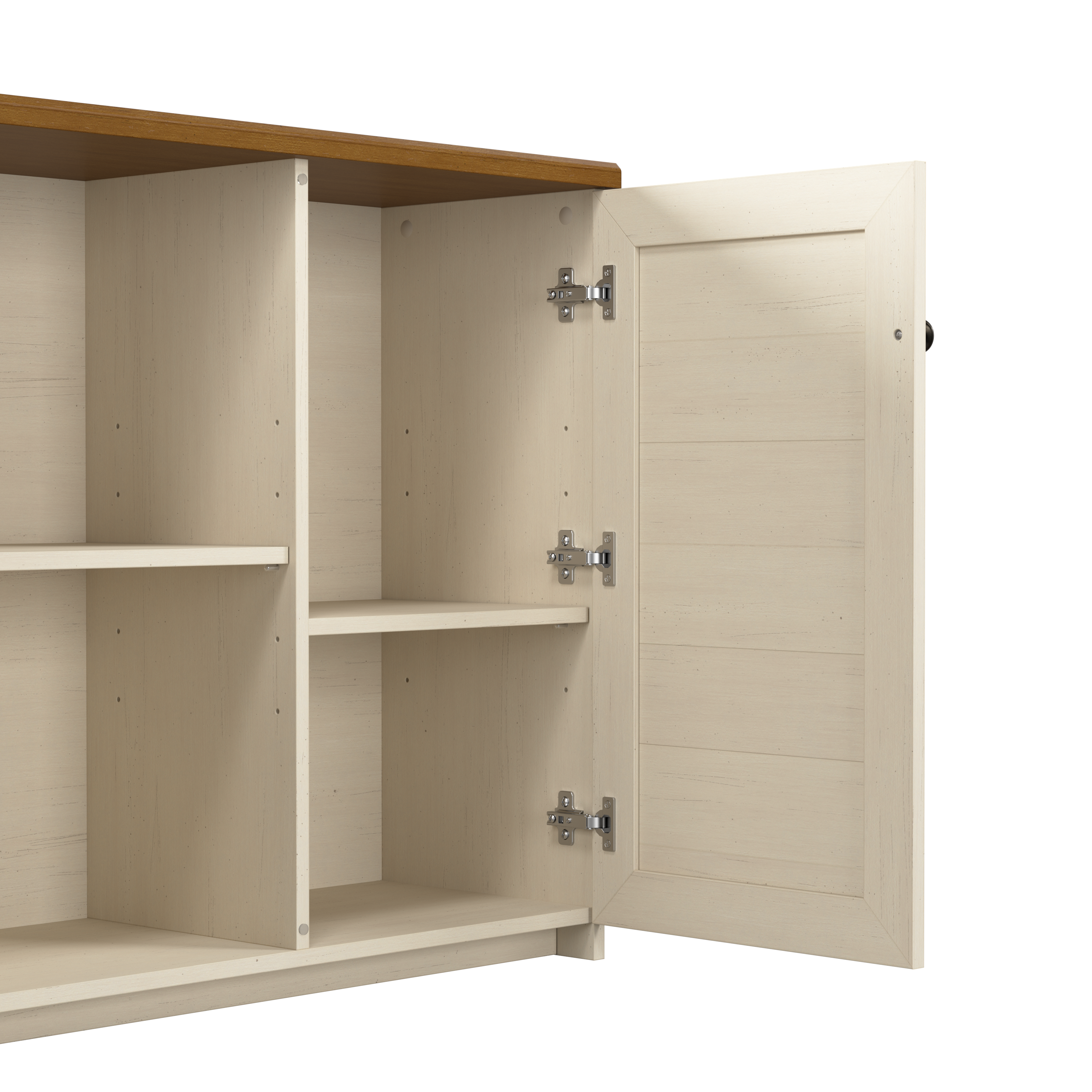 Shop Bush Furniture Fairview Accent Cabinet with Doors 04 WC53248-03 #color_antique white/tea maple