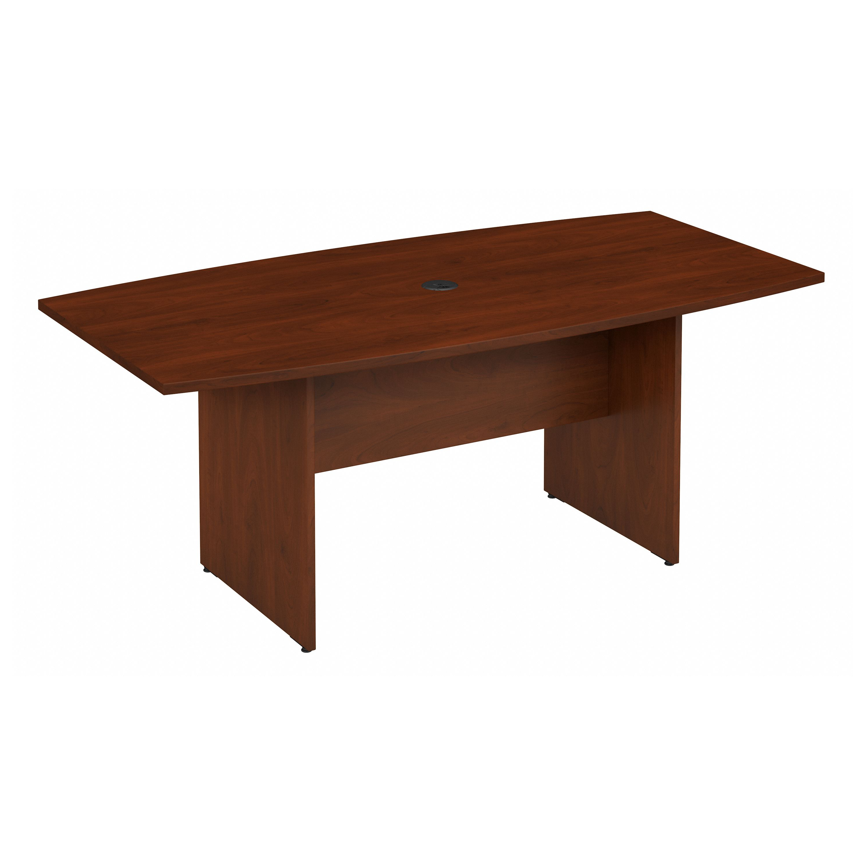 Shop Bush Business Furniture 72W x 36D Boat Shaped Conference Table with Wood Base 02 99TB7236HC #color_hansen cherry