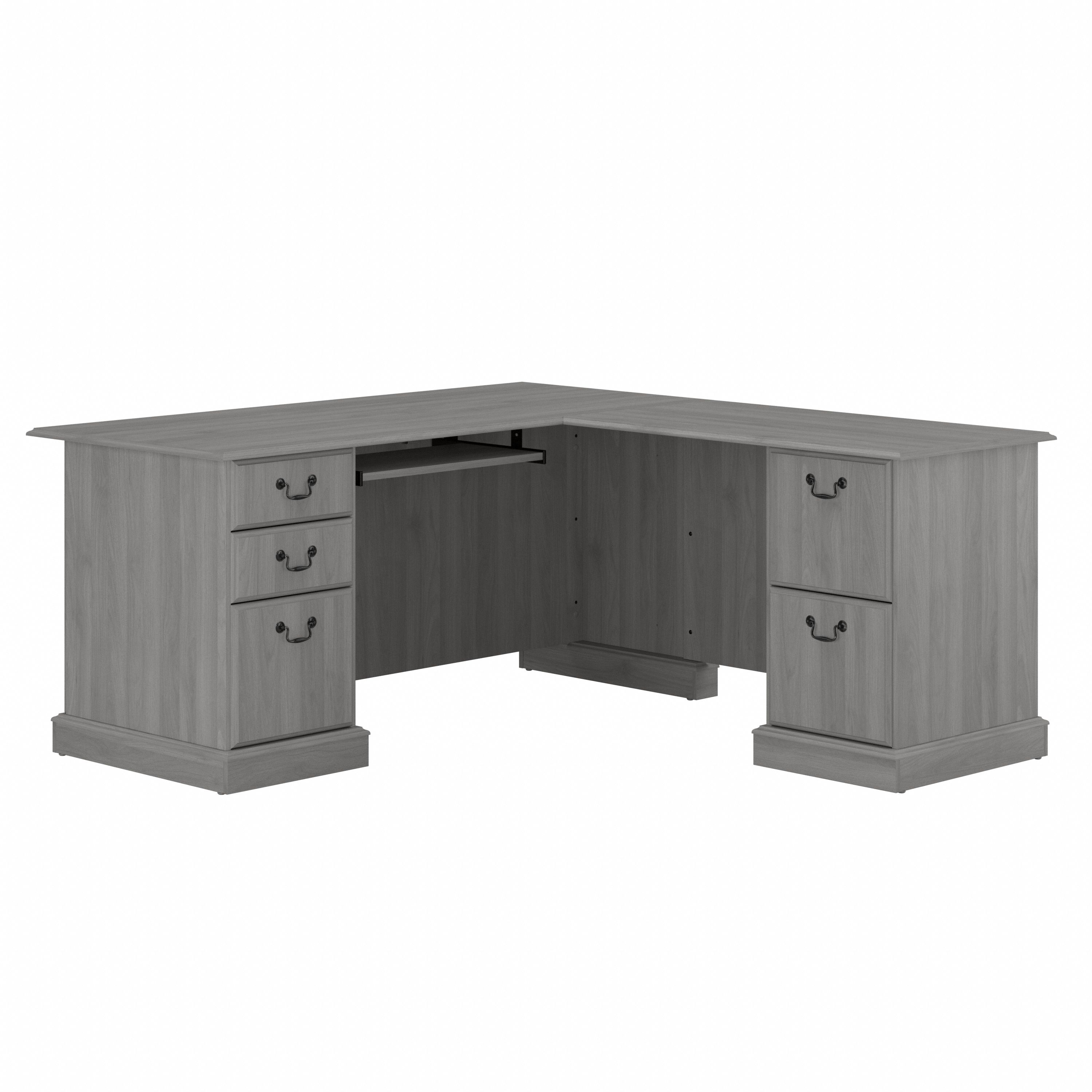 Shop Bush Furniture Saratoga L Shaped Computer Desk with Drawers 02 EX45870-03K #color_modern gray