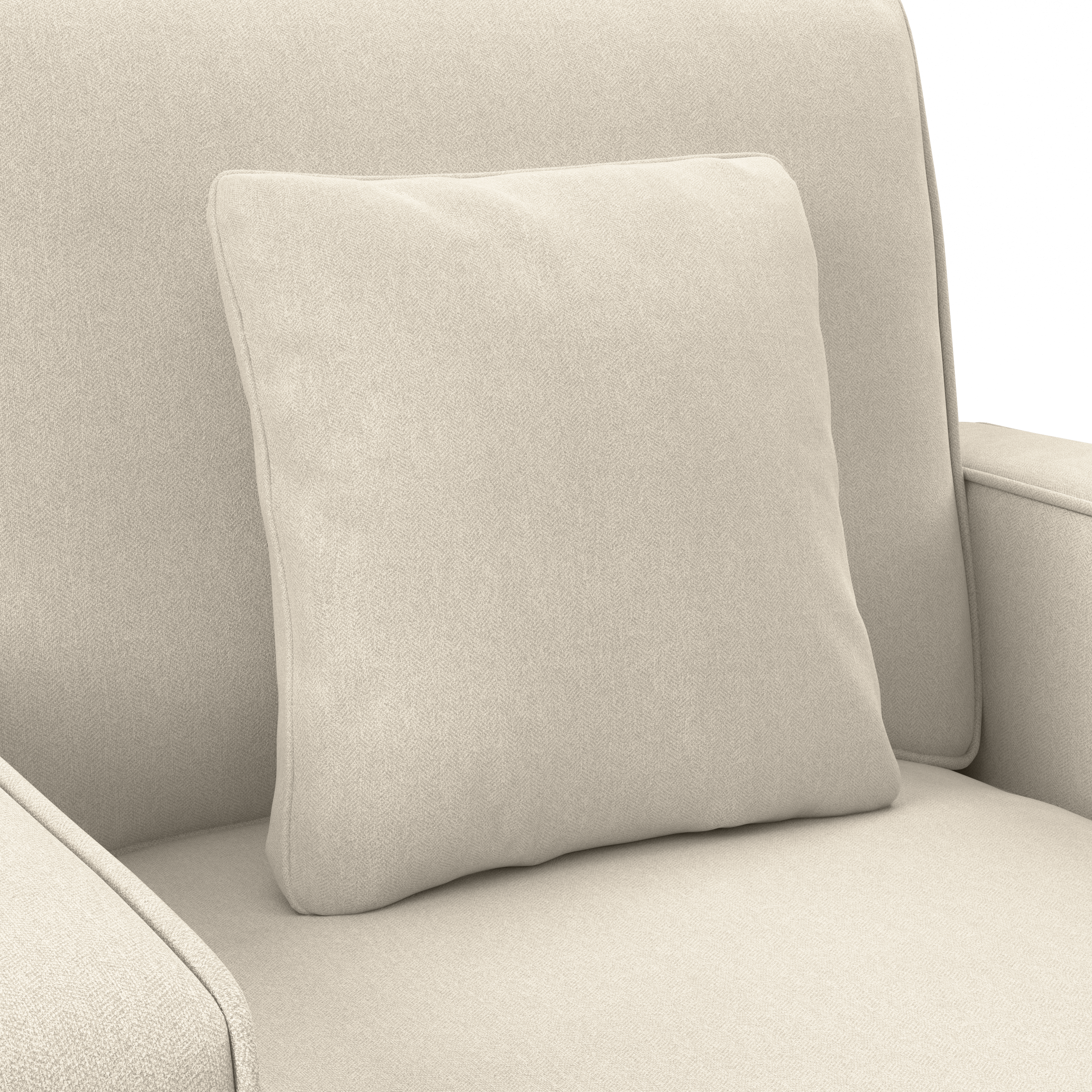 Shop Bush Furniture Stockton Chaise Lounge with Arms 07 SNM41SCRH-03K #color_cream herringbone fabric
