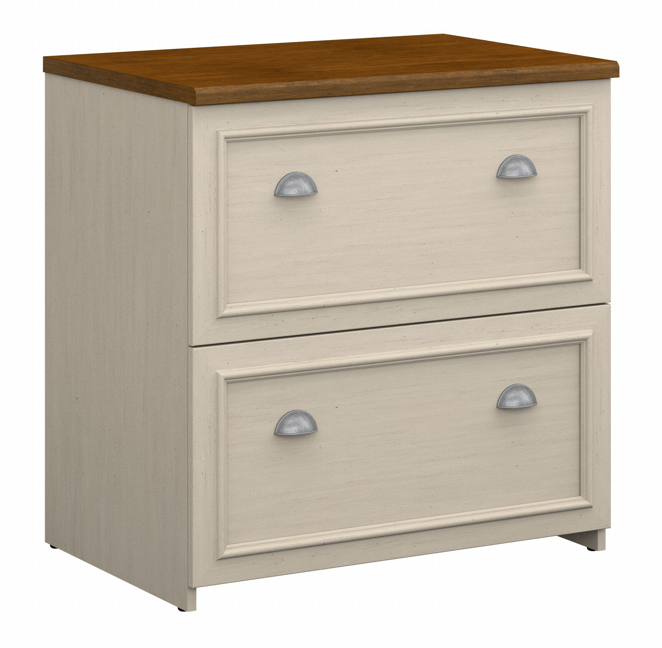 Shop Bush Furniture Fairview 2 Drawer Lateral File Cabinet 02 WC53281-03 #color_antique white/tea maple