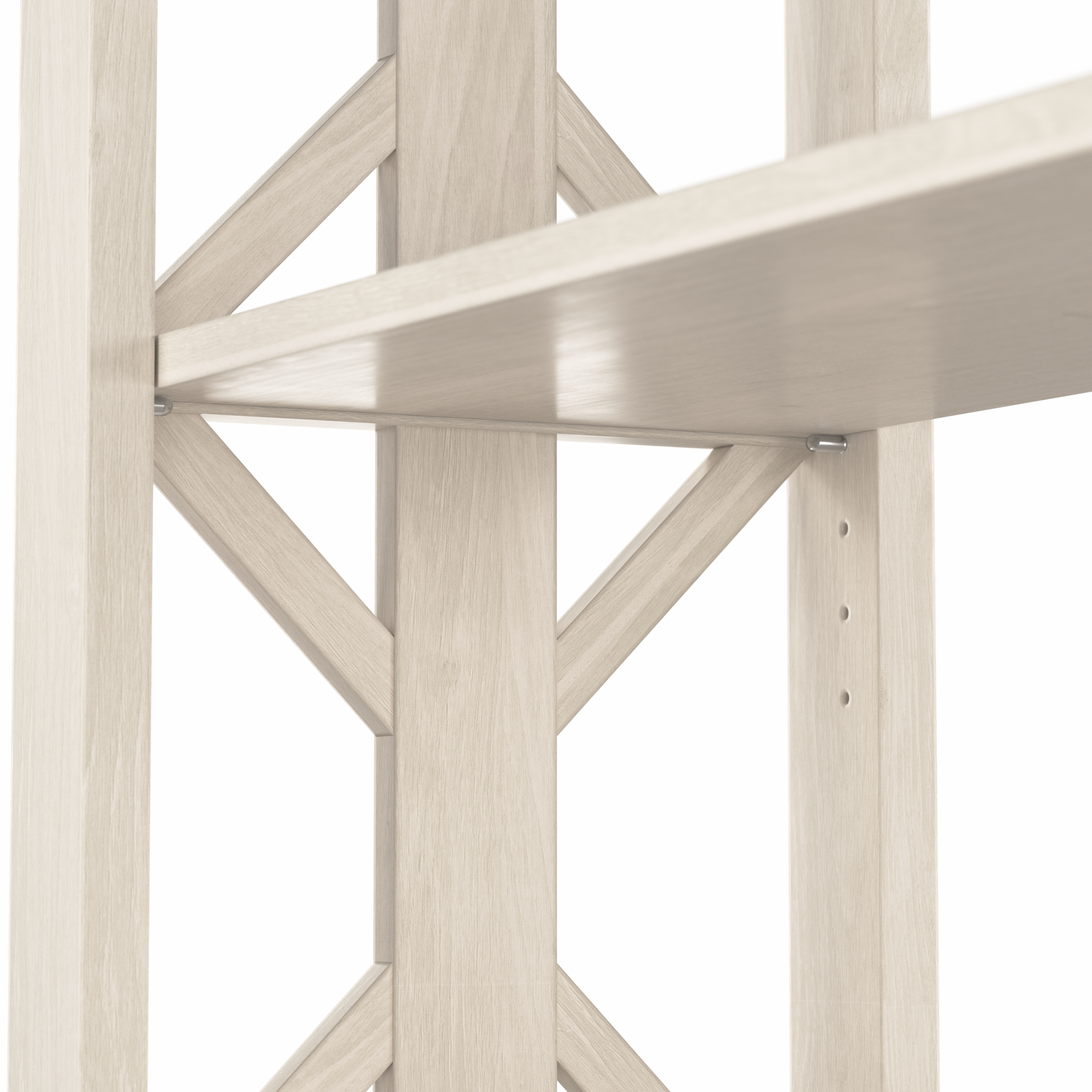Shop Bush Furniture Homestead Console Table with Shelves 04 HOT248LW-03 #color_linen white oak