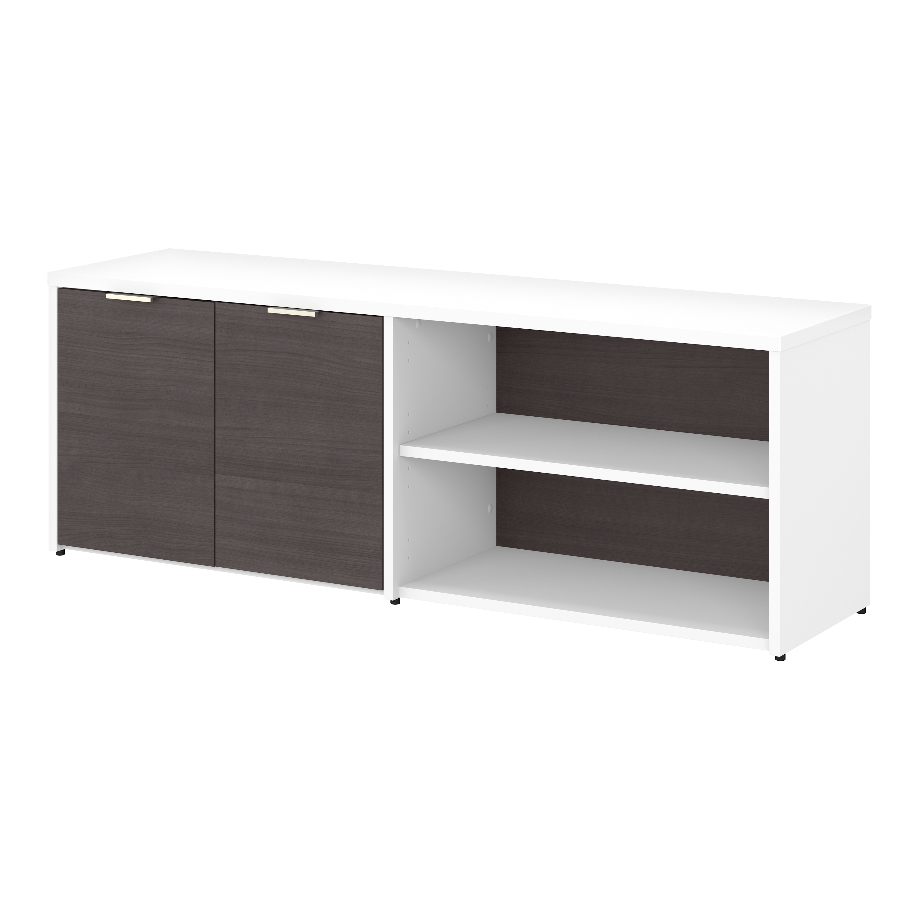 Shop Bush Business Furniture Jamestown Low Storage Cabinet with Doors and Shelves 02 JTS160SGWH #color_storm gray/white