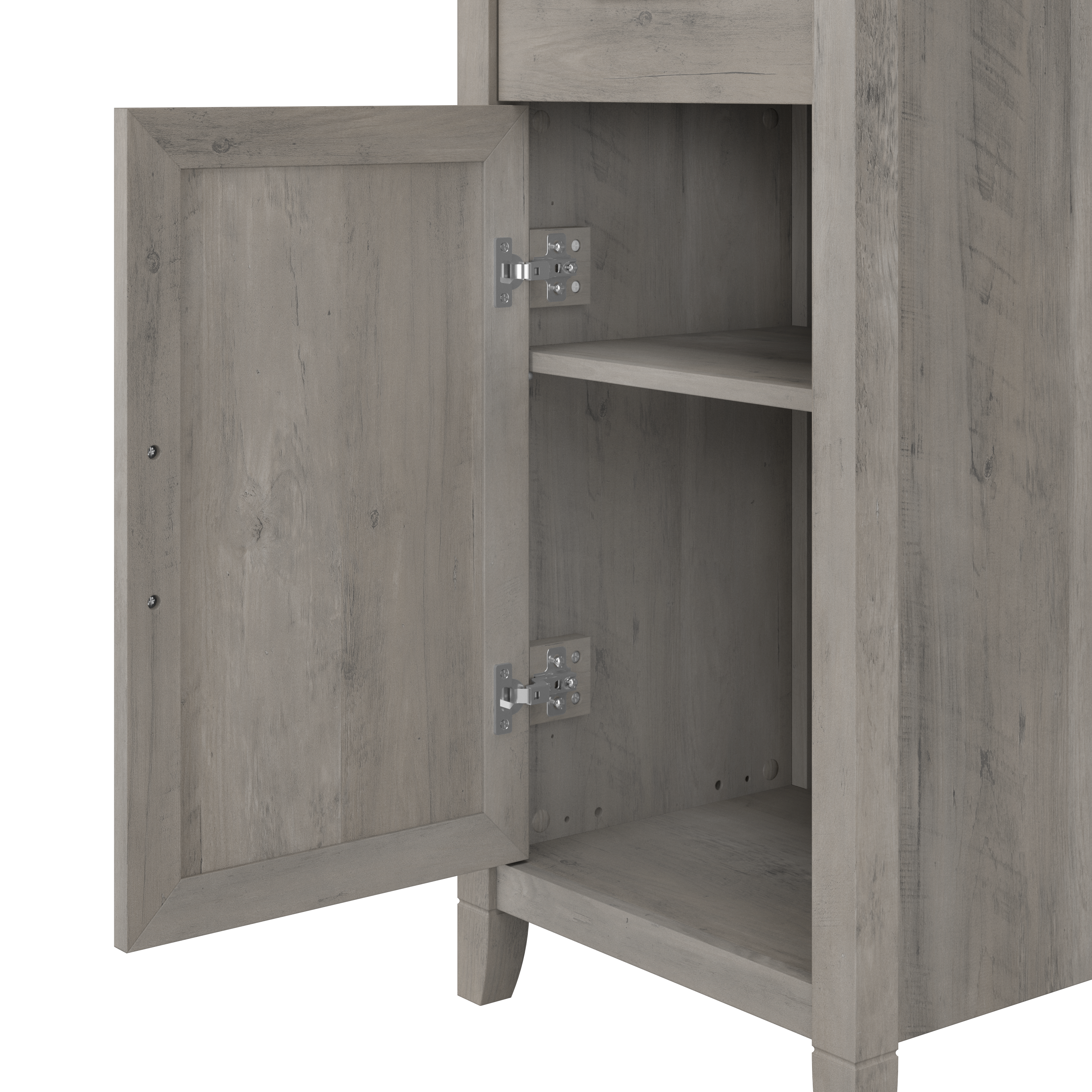 Shop Bush Furniture Key West Tall Narrow Bookcase Cabinet 03 KWS168DG-Z #color_driftwood gray
