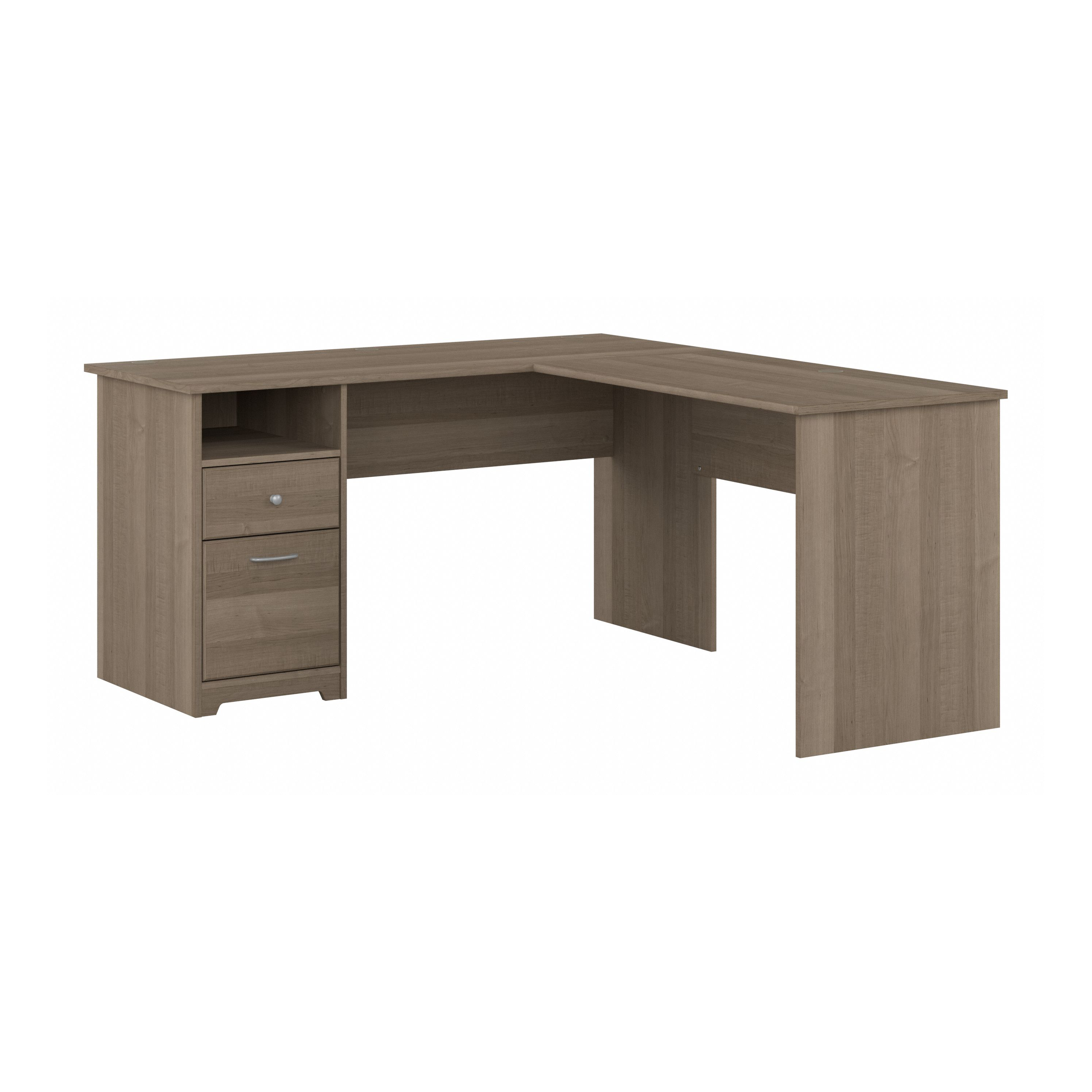 Shop Bush Furniture Cabot 60W L Shaped Computer Desk with Drawers 02 CAB044AG #color_ash gray