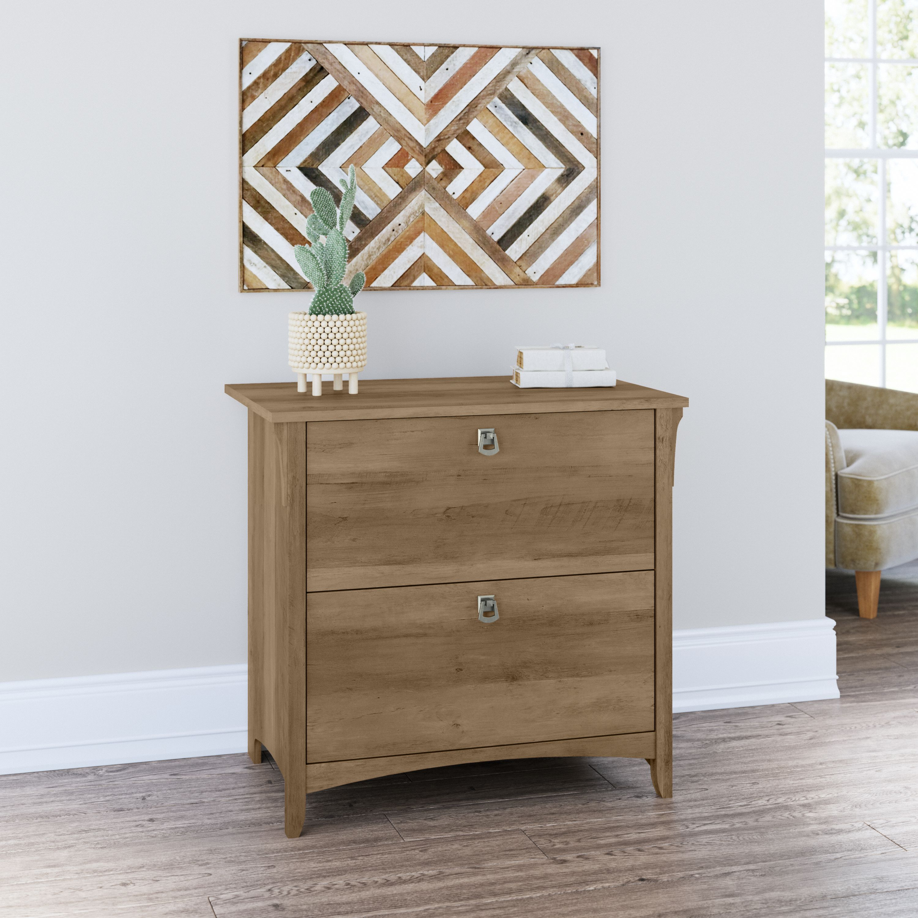 Shop Bush Furniture Salinas 2 Drawer Lateral File Cabinet 01 SAF132RCP-03 #color_reclaimed pine